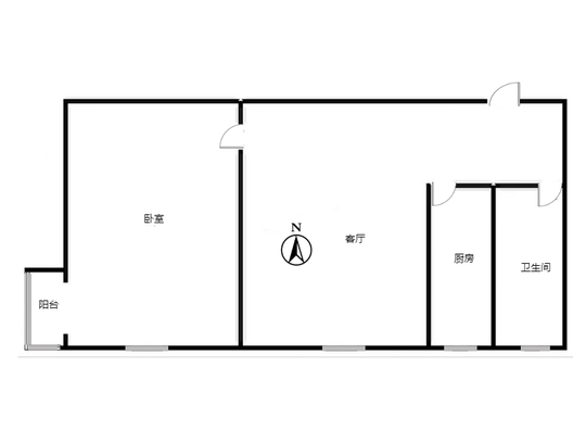 鸿盛凯旋门1室1厅1卫户型图