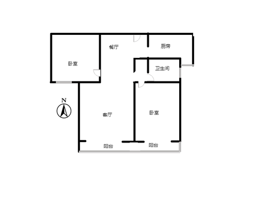 盛世佳园2室2厅1卫户型图