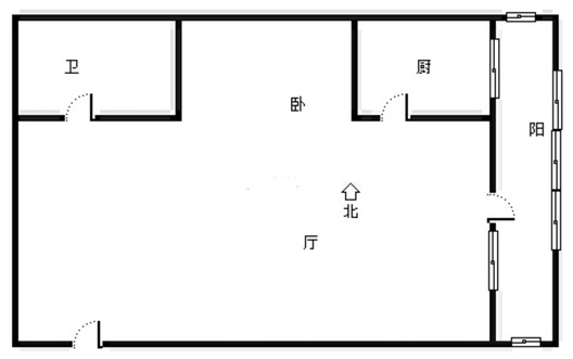 善水永利花园1室1厅1卫户型图