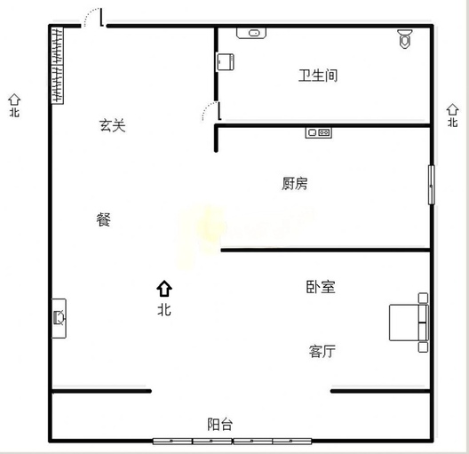 宏远碧罗湾1室1厅1卫户型图