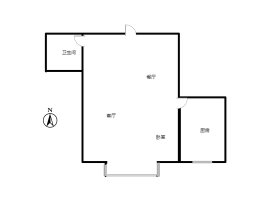 惠友橙园1室2厅1卫户型图