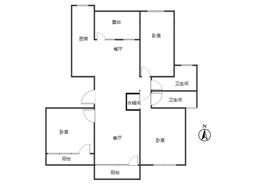 天伦湾凤麟府3室2厅2卫户型图