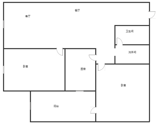 公园壹号2室2厅1卫户型图