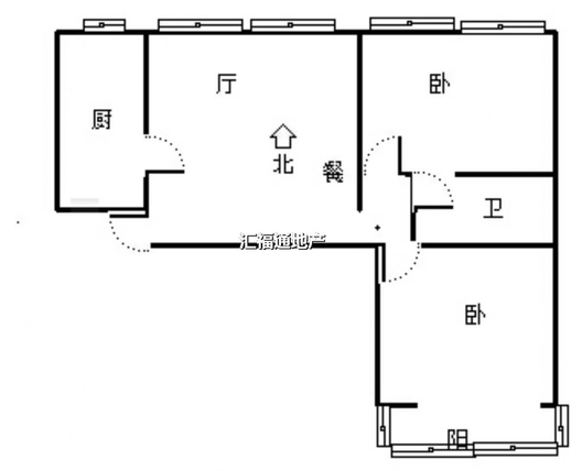 公园壹号2室2厅1卫户型图
