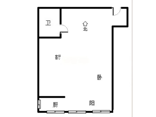 鸿盛凯旋门1室1厅1卫户型图