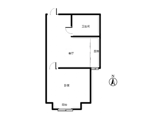 联合七号院1室1厅1卫户型图