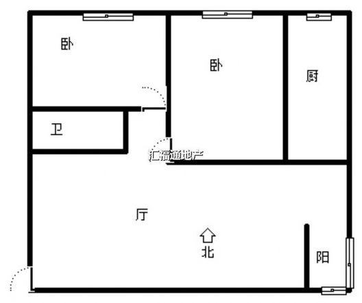 富力花园2室1厅1卫户型图
