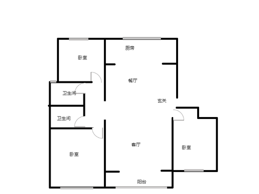 中铁建樾府国际3室2厅2卫户型图