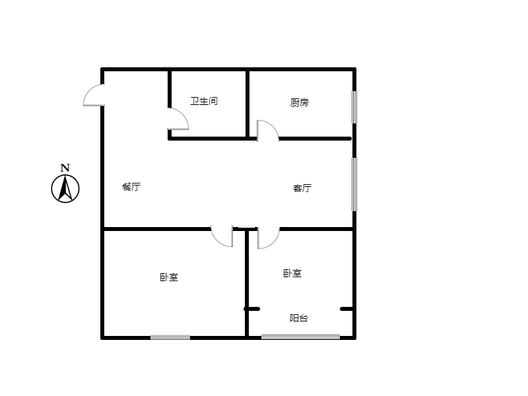 翔天万和城2室2厅1卫户型图