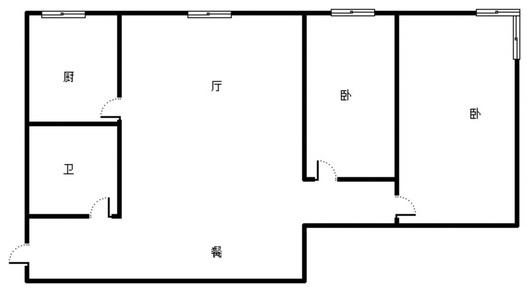翔天万和城2室2厅1卫户型图