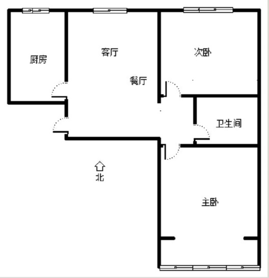 惠友康庭二期2室2厅1卫户型图