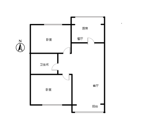 惠友康庭2室2厅1卫户型图