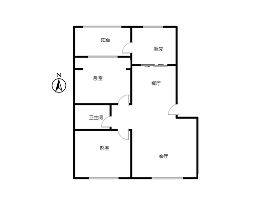 惠友康庭2室2厅1卫户型图