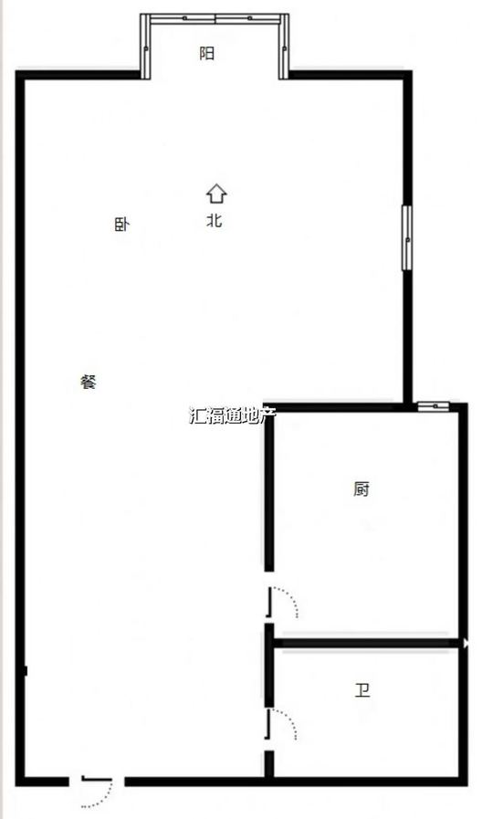 鸿盛凯旋门1室1厅1卫户型图