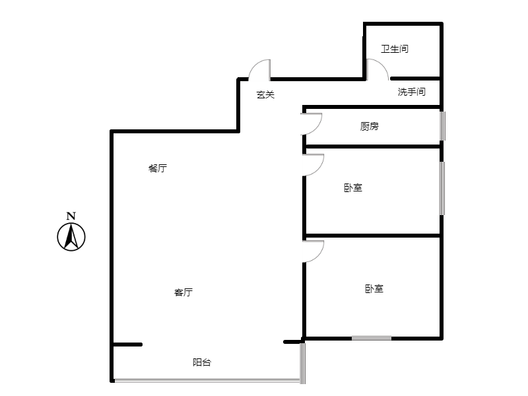 东林家园2室2厅1卫户型图