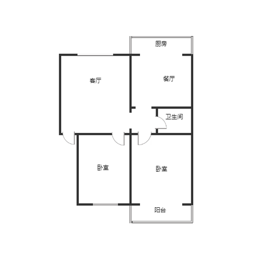 东兴小区（西院）2室2厅1卫户型图