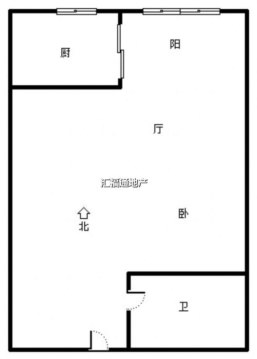 惠友旺角1室1厅1卫户型图