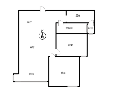 天伦湾一期2室2厅1卫户型图