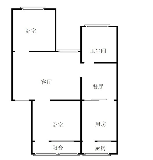 华光小区2室2厅1卫户型图