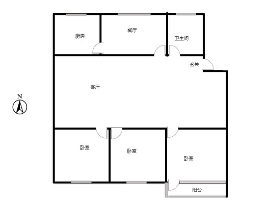 九州小区3室2厅1卫户型图