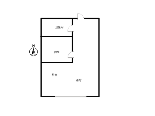 京第银座1室1厅1卫户型图