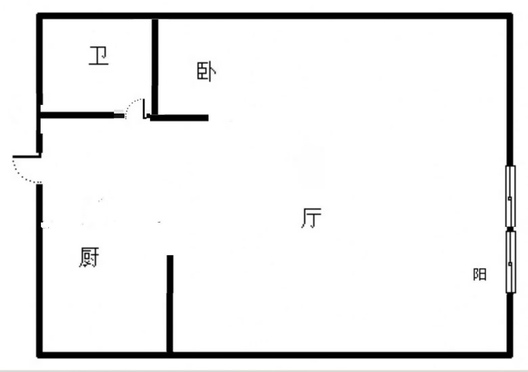 京第银座1室1厅1卫户型图