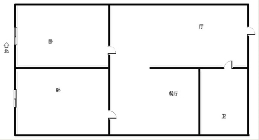 京第银座1室1厅1卫户型图