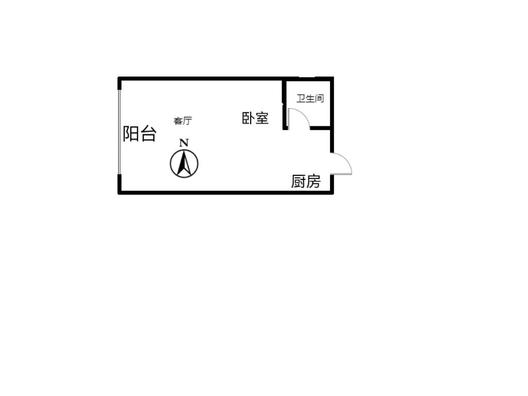 公园80901室1厅1卫户型图