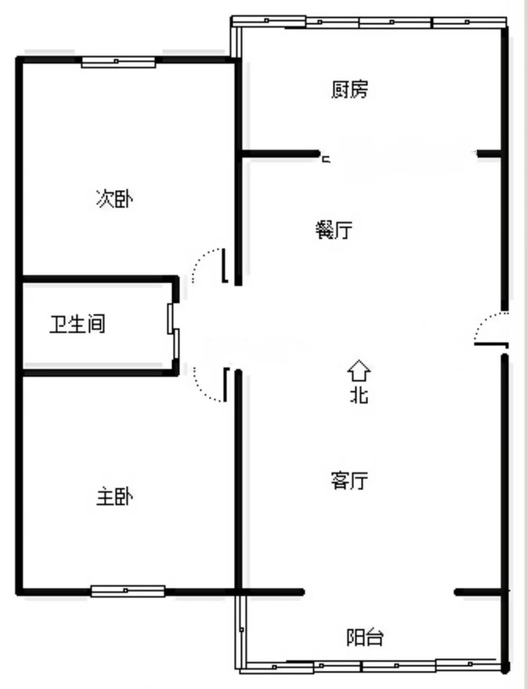 水乡园2室2厅1卫户型图
