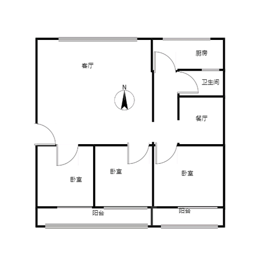 金慧苑3室2厅1卫户型图