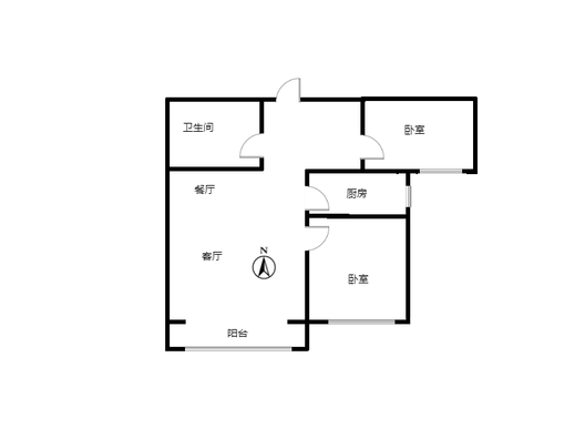 香邑溪谷上园2室2厅1卫户型图