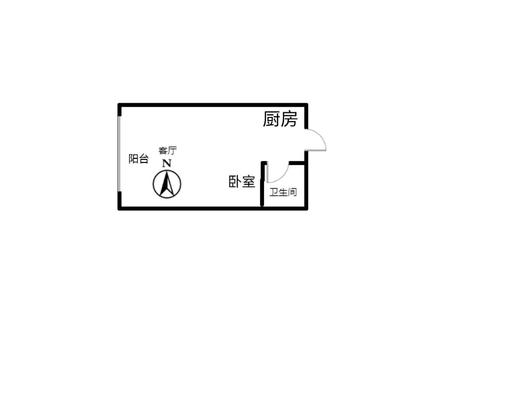 公园80901室1厅1卫户型图