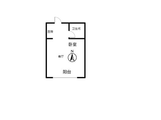 公园80901室1厅1卫户型图