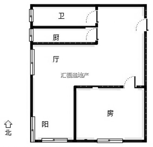 新加坡花园1室1厅1卫户型图
