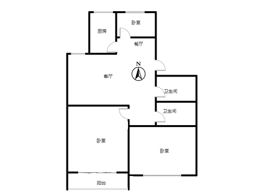 东方家属院3室2厅2卫户型图
