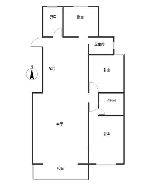 中央公馆3室2厅2卫户型图