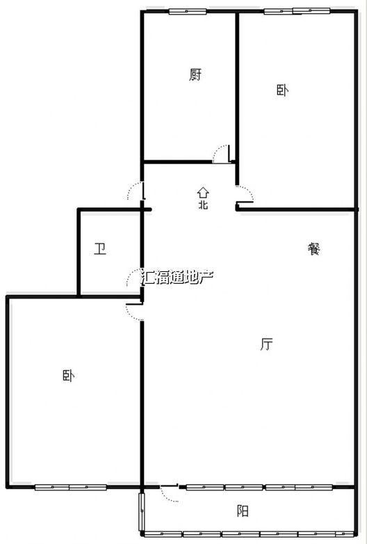 铁道部建厂局小区（范阳路）2室2厅1卫户型图