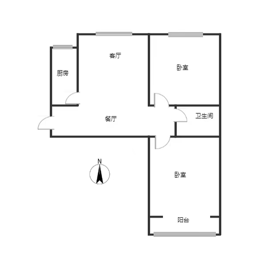 惠友钻石广场2室2厅1卫户型图
