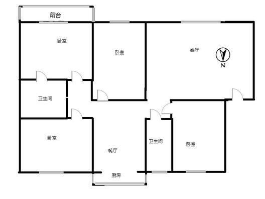 职教中心家属院4室2厅2卫户型图