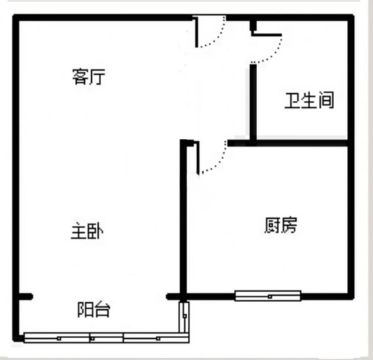 宏远景园1室1厅1卫户型图