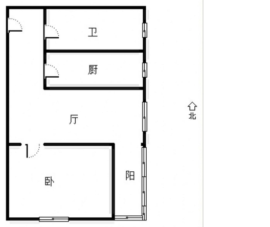 新加坡花园1室1厅1卫户型图