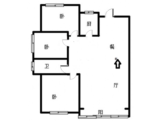 香邑溪谷悦都3室2厅1卫户型图
