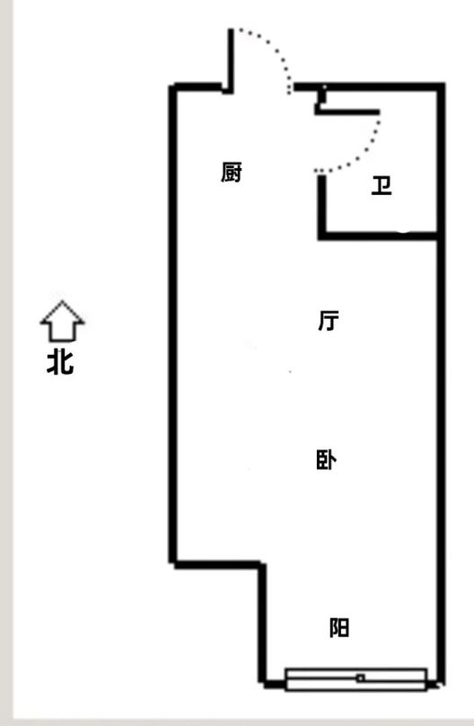 万科城际之光1室1厅1卫户型图