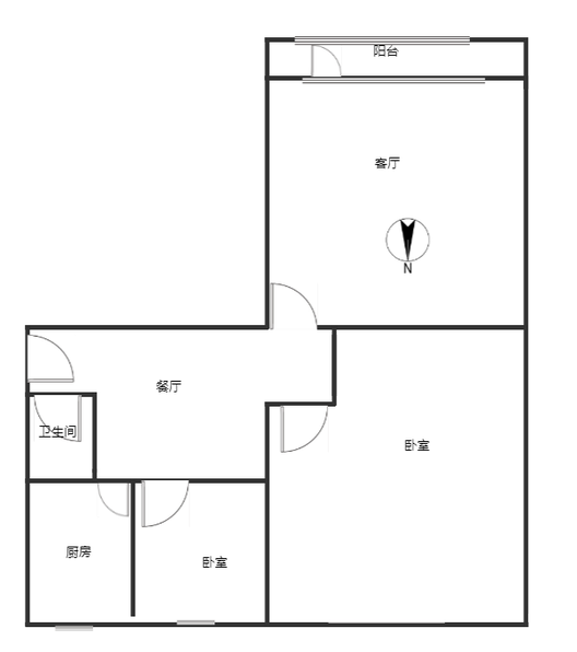 仁和小区2室2厅1卫户型图
