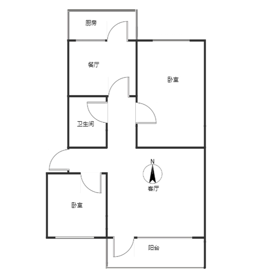 范阳水电小区2室2厅1卫户型图