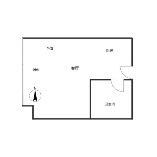 万科城际之光1室1厅1卫户型图