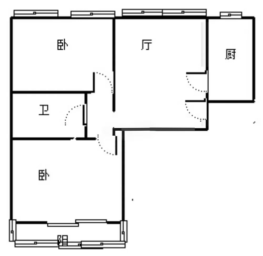 公园壹号2室1厅1卫户型图