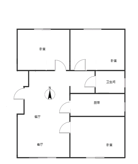 华远和府一期3室2厅1卫户型图