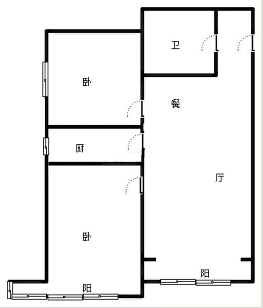 鹏渤印象城·牛津花园2室2厅1卫户型图