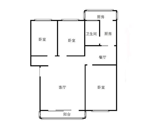 光明小区3室2厅1卫户型图